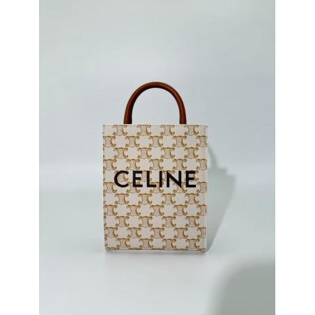 Cabas Vertical Toile Triomphe Blanc